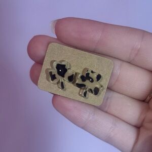 Leopard Print Clover Earrings